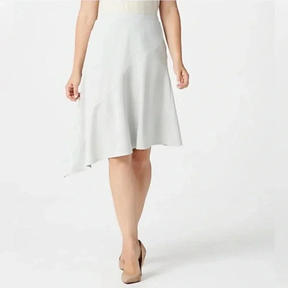 Elizabeth & Clarke Ponte Knit Skirt with StainTech Heather XXS Light Gray - Picture 1 of 6